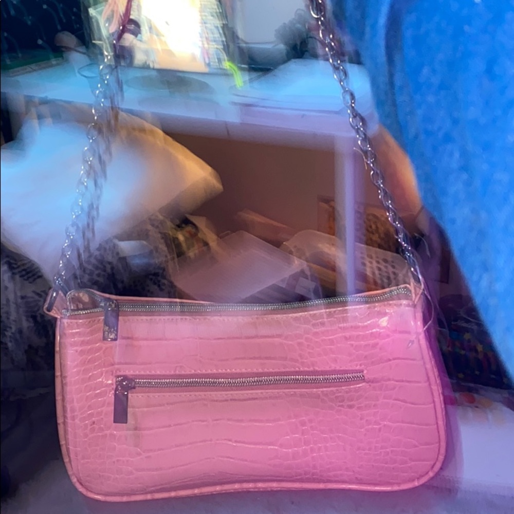 pink snake print y2k shoulder purse